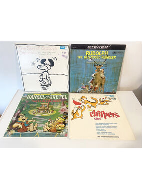 Vintage Children’s Christmas Vinyl Record Lot Snoopy Rudolph Chipmunks Xmas